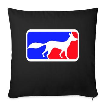 Fox Sport Logo Rouge Bleu Symbole Silhouette Contour - Housse de coussin décorative 45 x 45 cm - noir - Devant