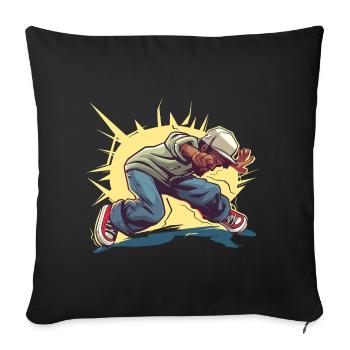 Graphique Breakdancer - Housse de coussin décorative 45 x 45 cm - noir - Devant