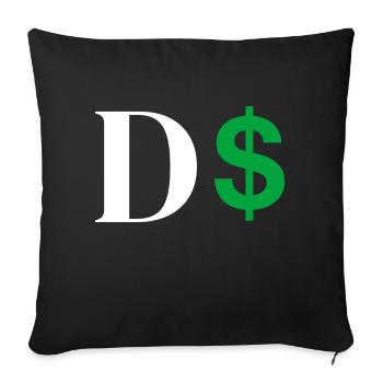Dollar Letter - Sofa pillowcase 17,3'' x 17,3'' (45 x 45 cm) - black - Front