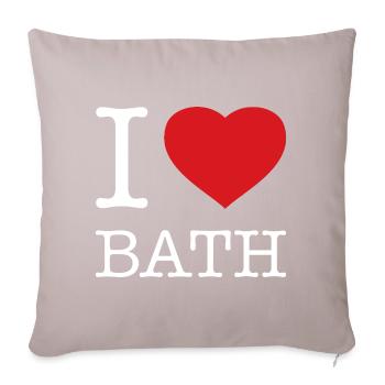I LOVE BATH - Sofa pillowcase 17,3'' x 17,3'' (45 x 45 cm) - light taupe - Front
