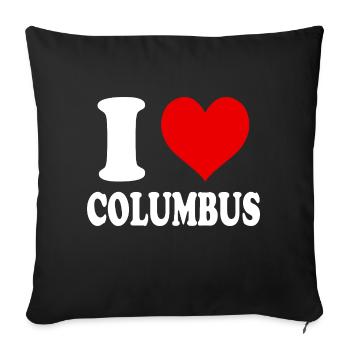 I Love Columbus Heart America USA Funny - Sofa pillowcase 17,3'' x 17,3'' (45 x 45 cm) - black - Front