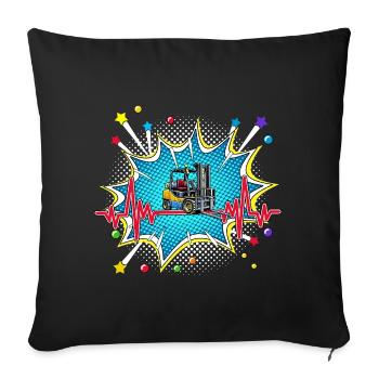 Trompete Pop Art Comic Retro Herzschlag - Sofakissenbezug 45 x 45 cm - Schwarz - Vorne