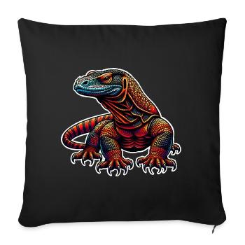 Komodo Dragon - Sofa pillowcase 17,3'' x 17,3'' (45 x 45 cm) - black - Front