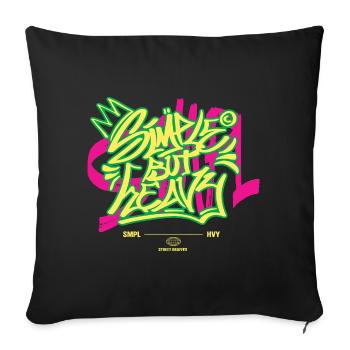 Graffiti urbain streetwear - Housse de coussin décorative 45 x 45 cm - noir - Devant