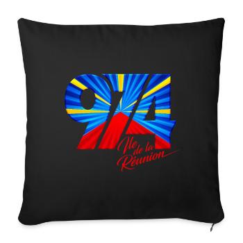 974 Ile de la Réunion Signature Maveli - Housse de coussin décorative 45 x 45 cm - noir - Devant