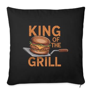 King of the Grill – Burger Power - Sofa pillowcase 17,3'' x 17,3'' (45 x 45 cm) - black - Front