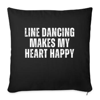 Line Dancing Makes My Heart Happy - Sofa pillowcase 17,3'' x 17,3'' (45 x 45 cm) - black - Front