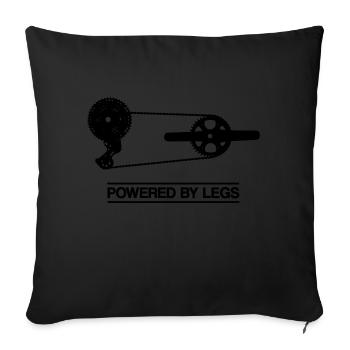 Powered by Legs – Road bike drive for cyclists - Sofa pillowcase 17,3'' x 17,3'' (45 x 45 cm) - black - Front