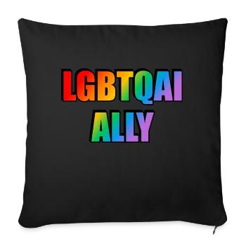 LGBTQ Ally - Sofa pillowcase 17,3'' x 17,3'' (45 x 45 cm) - black - Front