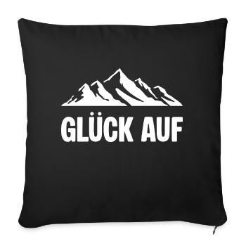 Glueck auf Berg Erzgebirge - Sofakissenbezug 45 x 45 cm - Schwarz - Vorne