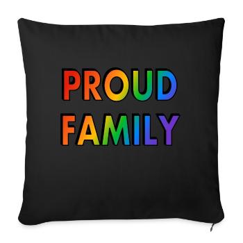 Proud Family - rainbow text - Sofa pillowcase 17,3'' x 17,3'' (45 x 45 cm) - black - Front