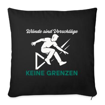 Parkour Jump - Design urbain dynamique - Housse de coussin décorative 45 x 45 cm - noir - Devant