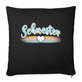 Schwester - Sofakissenbezug 45 x 45 cm - Schwarz - Vorne