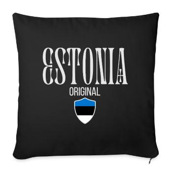 Estonian native, born in Estonia - Sofa pillowcase 17,3'' x 17,3'' (45 x 45 cm) - black - Front