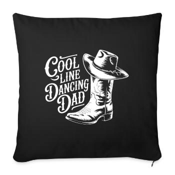 Casual Western Style Cowboy Dad Line Dance Design - Sofa pillowcase 17,3'' x 17,3'' (45 x 45 cm) - black - Front