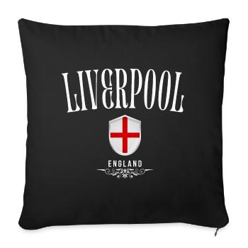 Liverpool Angleterre, design minimaliste élégant - Housse de coussin décorative 45 x 45 cm - noir - Devant