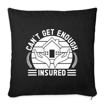Costume d'agent d'assurance Je ne peux pas obtenir assez d'assurance-maladie - Housse de coussin décorative 45 x 45 cm - noir - Devant