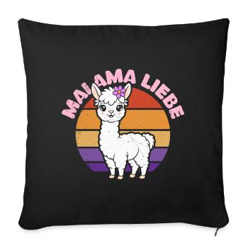 Soon to be Mom MALAMA LOVE Retro Funny - Sofa pillowcase 17,3'' x 17,3'' (45 x 45 cm) - black - Front