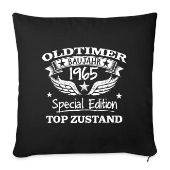 Vintage Baujahr 1965 Retro Design Geschenk - Sofakissenbezug 45 x 45 cm - Schwarz - Vorne