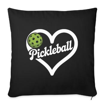 Pickleball Heart - Sofa pillowcase 17,3'' x 17,3'' (45 x 45 cm) - black - Front