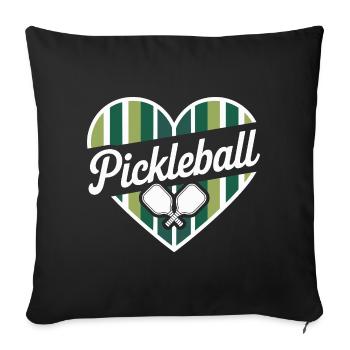 Pickleball - Housse de coussin décorative 45 x 45 cm - noir - Devant