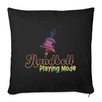 Chorale Instrument de musique Cloche à main Chorale - Housse de coussin décorative 45 x 45 cm - noir - Devant