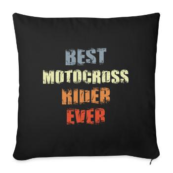 Meilleur pilote de motocross de tous les temps - Housse de coussin décorative 45 x 45 cm - noir - Devant