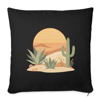 Boho Nature Cacti - Sofa pillowcase 17,3'' x 17,3'' (45 x 45 cm) - black - Front