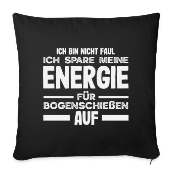 Ich gehe Bogenschießen - Sofakissenbezug 45 x 45 cm - Schwarz - Vorne
