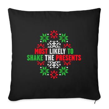 Le plus susceptible de secouer les cadeaux Noël Fun - Housse de coussin décorative 45 x 45 cm - noir - Devant
