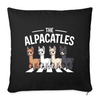 Alpacatles Llama Alpaca - Sofa pillowcase 17,3'' x 17,3'' (45 x 45 cm) - black - Front