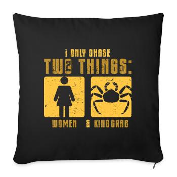 Crabe royal d’Alaska - Housse de coussin décorative 45 x 45 cm - noir - Devant
