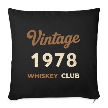 Millésime 1978 – Whiskey Club Rétro Année de naissance - Housse de coussin décorative 45 x 45 cm - noir - Devant