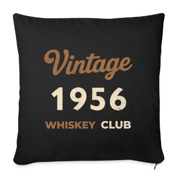 Millésime 1956 – Whiskey Club Rétro Année de naissance - Housse de coussin décorative 45 x 45 cm - noir - Devant