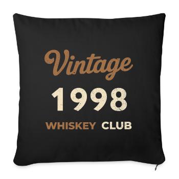 Vintage 1998 – Whiskey Club Retro Birth Year - Sofa pillowcase 17,3'' x 17,3'' (45 x 45 cm) - black - Front