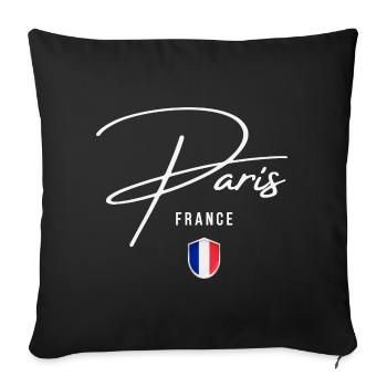 Paris France, elegant design Paris - Sofa pillowcase 17,3'' x 17,3'' (45 x 45 cm) - black - Front