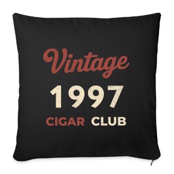 Vintage 1997 Cigar Club Rétro Naissance Année Cadeau - Housse de coussin décorative 45 x 45 cm - noir - Devant