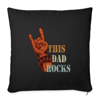 Dad Rock Design Graphic - Rocker Gift - Sofa pillowcase 17,3'' x 17,3'' (45 x 45 cm) - black - Front