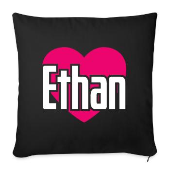 I Love Ethan Pinkes Herz Ich liebe Ethan - Sofakissenbezug 45 x 45 cm - Schwarz - Vorne