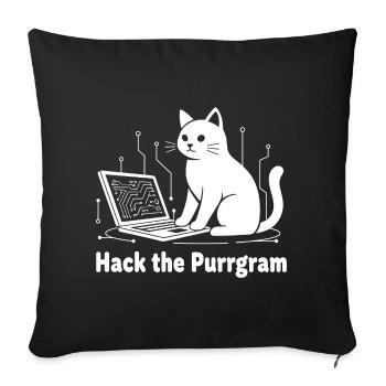 Purrrgram Hack: Cat Tech Humor - Sofa pillowcase 17,3'' x 17,3'' (45 x 45 cm) - black - Front