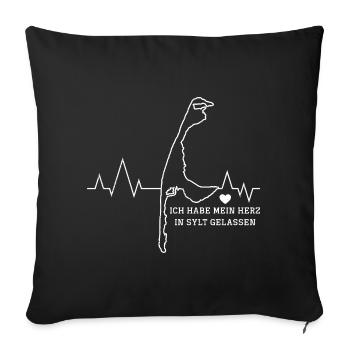 NORTH SEA I LEFT MY HEART IN SYLT - Sofa pillowcase 17,3'' x 17,3'' (45 x 45 cm) - black - Front