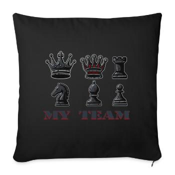 Schach - Sofakissenbezug 45 x 45 cm - Schwarz - Vorne