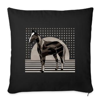 Pferd - Sofakissenbezug 45 x 45 cm - Schwarz - Vorne