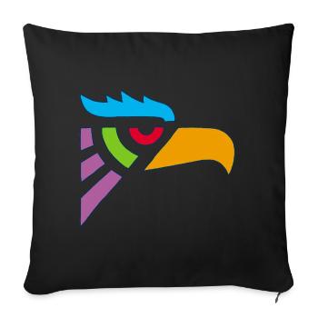 Tête d'aigle tribal - Housse de coussin décorative 45 x 45 cm - noir - Devant