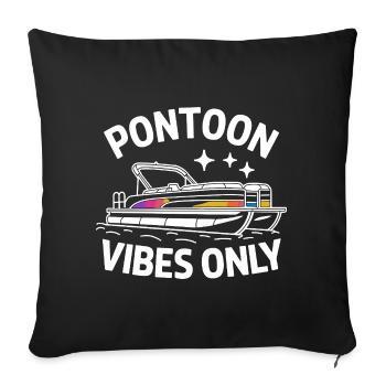 Ambiances de ponton, seulement des expressions drôles sur les bateaux de ponton, pour - Housse de coussin décorative 45 x 45 cm - noir - Devant