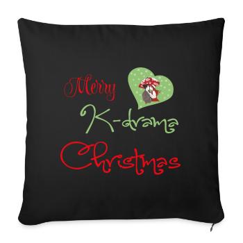 K-Drama Christmas Romance de Noël - Housse de coussin décorative 45 x 45 cm - noir - Devant