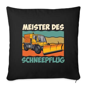 Service d’hiver MAÎTRE DE LA CHASSE-NEIGE Plaisir - Housse de coussin décorative 45 x 45 cm - noir - Devant