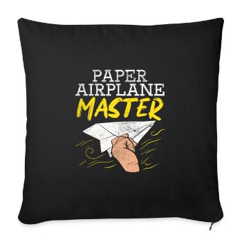 Funny Paper Airplane Master Graphic - Sofa pillowcase 17,3'' x 17,3'' (45 x 45 cm) - black - Front