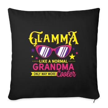 Glamma comme un modèle normal de grand-mère mais un modèle de cooler - Housse de coussin décorative 45 x 45 cm - noir - Devant