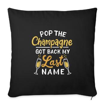 Pop Le cocktail a récupéré mon nom de famille Design - Housse de coussin décorative 45 x 45 cm - noir - Devant